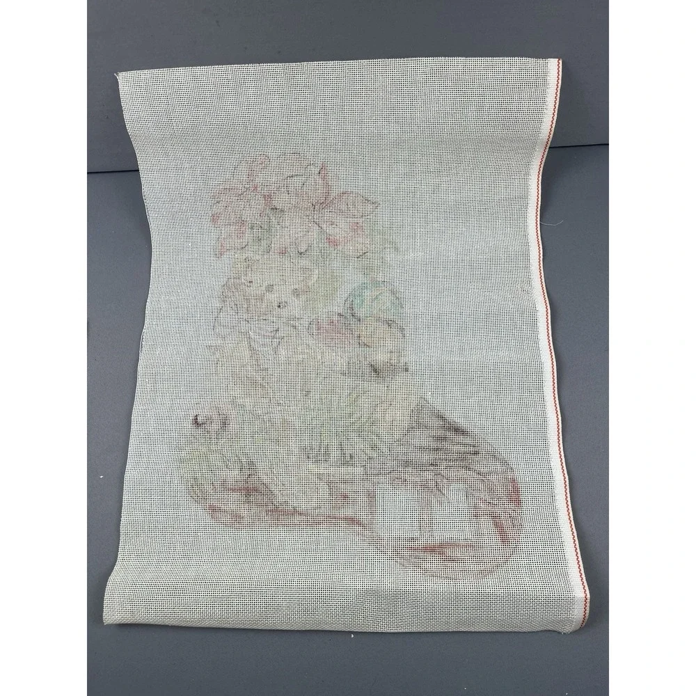 Ellie Hand Painted Needlepoint Canvas * Christmas Stocking Poinsettia Bear Plush